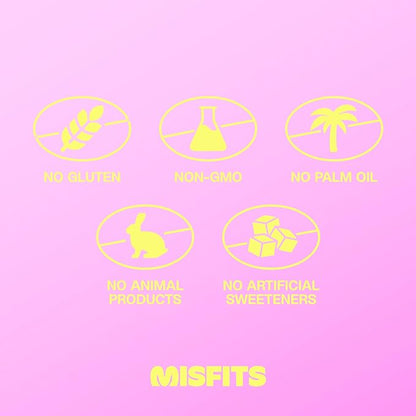 Misfits Vegan Protein Bars - Fudgey Brownie Batter| Nutrition Bars - 14g Protein, 1g Sugar, Plant-based, Low Carb, Non-GMO, Gluten Free Snacks | Pack of 12