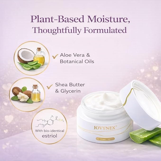 Bioidentical Estriol Cream for Menopausal Women: Natural Vaginal Care for Dryness, Refreshing Fast-Absorbing, 1oz 30-Day Supply