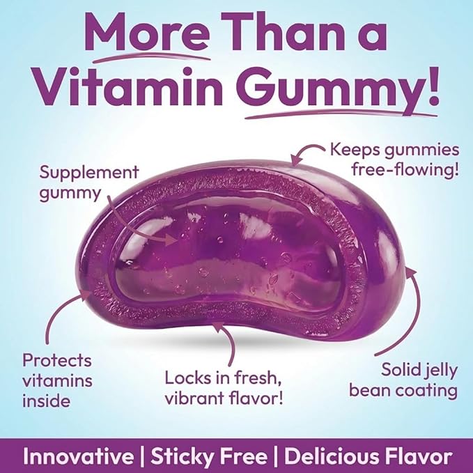 Human Beanz Multivitamin Jelly Bean Gummies with Zinc for Kids, Immune Support Dietary Supplements, Vegetarian, 120 Berry Blast Jelly Beans, Kosher