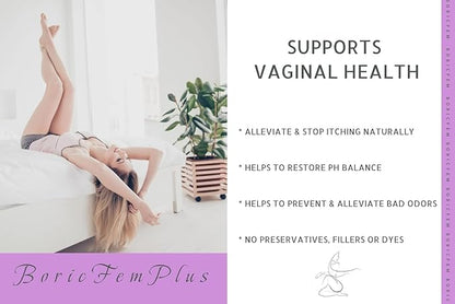 N'More Boric Acid Vaginal Suppositories Plus Aloe Vera & FOS Probiotic Enhancer 800mg/, 30 Count All Natural Made in USA