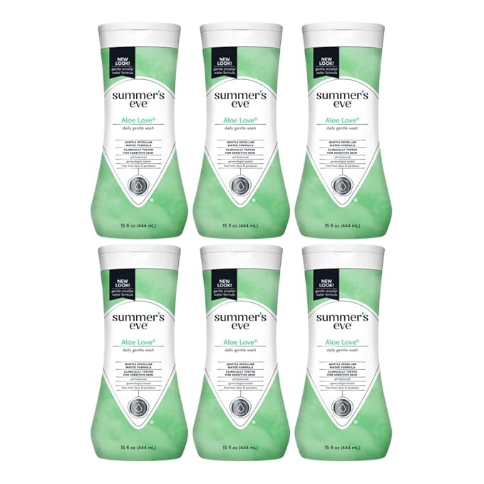 Summers Eve Cleansing Wash 15 Ounce Aloe Love (Sensitive Skin) (444ml) (6 Pack)