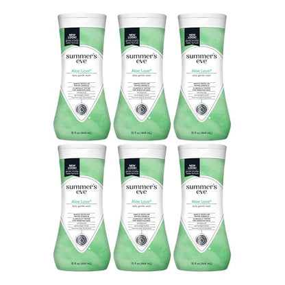 Summers Eve Cleansing Wash 15 Ounce Aloe Love (Sensitive Skin) (444ml) (6 Pack)