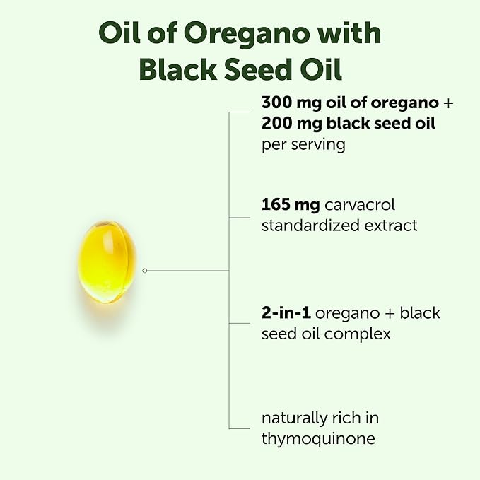 Micro Ingredients Oil of Oregano Softgels with Black Seed Oil, 450 Count | 2-in-1 Oregano Oil & Black Seed Oil Complex | 4X Strength Carvacrol & Thymoquinone Formula* | Non-GMO
