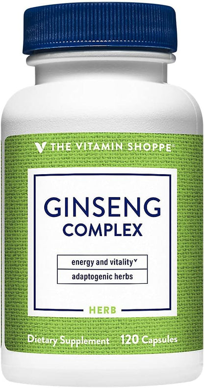 The Vitamin Shoppe Ginseng - Energy Support, Mental Clarity & Adaptogenic Wellness (120 Capsules)