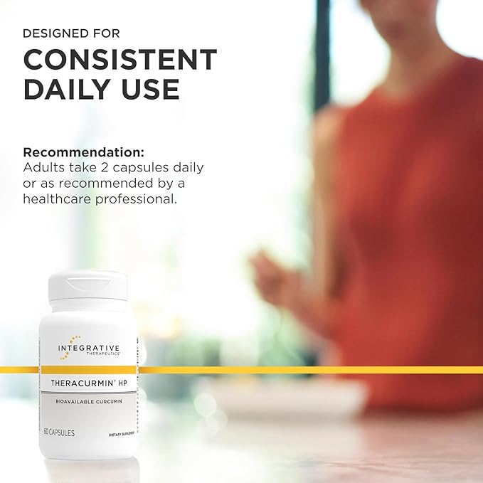 Integrative Therapeutics Theracurmin HP - Heart & Joint Health Support* - Muscle Recovery Support* - 27x More Bioavailable Than Standard Curcumin Extract - 60 Capsules (30 Servings)