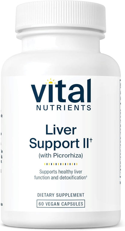 Vital Nutrients Liver Support II with Picrorhiza, Milk Thistle and Curcumin - Vegan Supplement - Herbal Combination to Support Healthy Liver Function* - Gluten, Dairy and Soy Free - 60 Capsules