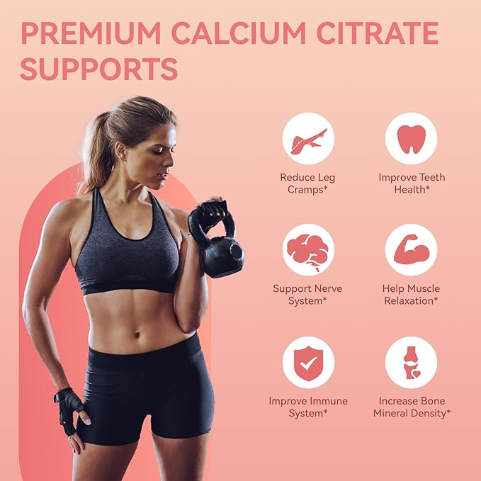Calcium Citrate Gummies 1200mg, Chewable Calcium Supplement for Women & Men,Ultimate Absorption Calcium Gummies for Muscle & Immune Support, Sugar Free, Raspberry Flavor, 120 Count