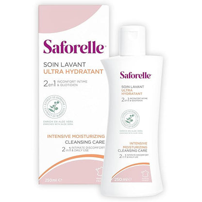 Saforelle Intensive Moisturizing Cleansing Care - 250 ml - Feminine Wash with Burdock Extract for Soothing Daily Cleansing