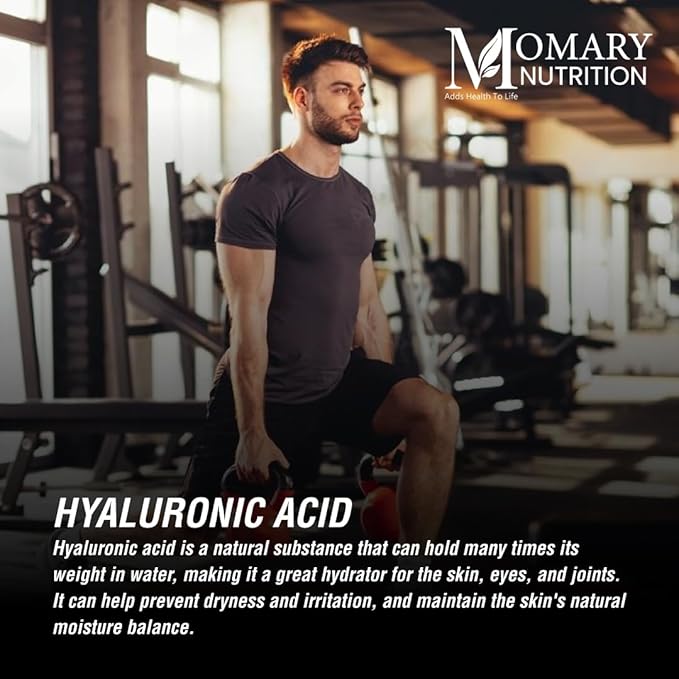 Hyaluronic Acid Supplement, Natural Skin Hydration, Advanced Joint Support and Mobility Booster, Type II Hydrolyzed Collagen, Turmeric, Glucosamine, Chondroitin, 30Caplets