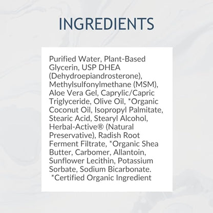 DHEA Cream 50mg for Women and Men, Maximum Strength Natural DHEA Cosmetic Formulation for Skin Hydration Balance, Pure, Non-GMO, Gluten-Free, Paraben-Free, Skin Cream 2-Month Supply (Unscented - 3oz)