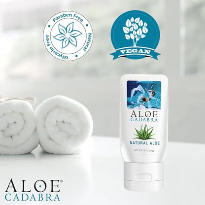 Aloe Cadabra Natural Water Based Personal Lubricant and Vaginal Moisturizer, Organic Aloe Lube for Men, Women and Couples, Non-Staining, pH Balanced (Unscented 2.5 Ounces, 2 Pack)