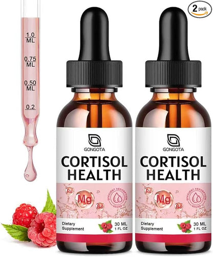 GONGOTA Cortisol Supplements for Women, Cortisol Detox Hormone Balance with Magnesium, Ashwagandha, L-theanine, Phosphatidylserine for cortisol Reducer, Calm, Mood Support - 1 Fl Oz (2 Pack)