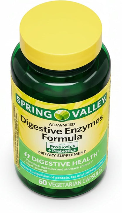 Unique Bundle Store Digestive Enzymes – 60 Vegetarian Capsules, Enzimas Digestivas with Probiotics and Prebiotics, Enzymes for Digestion, Daily Digestive Health Supplement (Pack of 1)