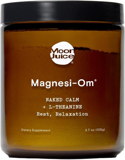 Moon Juice Magnesi-Om Magnesium Powder Supplement - Chelated Magnesium Complex + L-Theanine Blend for Rest, Relaxation & Regularity - Vegan, Non-GMO & No Sugar, Unflavored, 3.9 oz, 30 Sevings