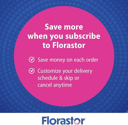 Florastor Probiotics for Women, Digest and De-Stress, Probiotics for Digestive Health, Vaginal Probiotic, and L-Theanine for Mind and Body Wellness, 60 Capsules