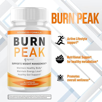 (3 Pack) Burn Peak Capsules, Official Burnpeak Pink Salt Pills with All Natural Ingredients, Advanced BurnPeak Health Supplement with Premium Vitamins for Active Lifestyle Support (180 Capsules)
