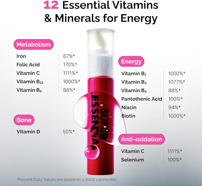 VITALBEAUTIE Super Essential (7-Day) – Women’s All‑in‑One Beauty + Multivitamin Ampoules & Tablets – 1,000mg Fish Collagen + 1,000mg Vitamin C, Biotin, Iron, Vitamin D – Grape Flavor - 7 Servings