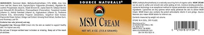 Source Naturals MSM Cream, Advanced Liposomal Delivery, 4 Ounces