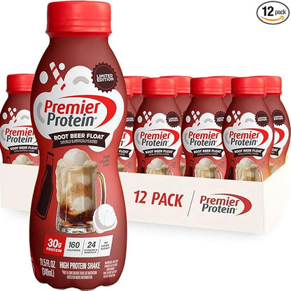 Premier Protein Shake, LIMITED EDITION Root Beer Float, 30g Protein, No Added Sugar, 24 Vitamins & Minerals to Support Immune Health, 11.5 fl oz, 12 Pack