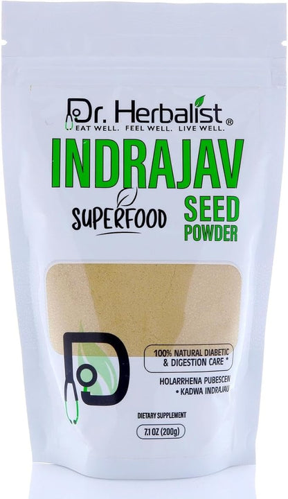 Dr. HERBALIST Indrajav Seed Powder 200g (Holarrhena pubescens) | Natural & Pure | Dietary Supplement, Skincare & Aromatherapy | No Additives or Preservatives | Premium Quality Herbal Powder