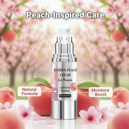 Bioidentical Estriol Cream for Women, Intimate Moisturizing Cream for Vaginal Dryness & Discomfort, Menopause Support (Peach Flavor)