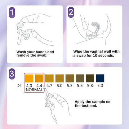 Vaginal Health pH Test Kit, at-Home Bv pH Balance for Women and Yeast Infection Test Kit. Vaginal pH Tester to Differentiate Between Conditions (4 Tests)