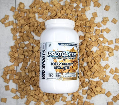 VMI Sports | ProtoLyte Whey Isolate Protein Powder | Low Calorie Whey for Weight Loss and Muscle Gain | Digestive Enzymes | Non-GMO (1.6 lb, Cinnamon Crunch)
