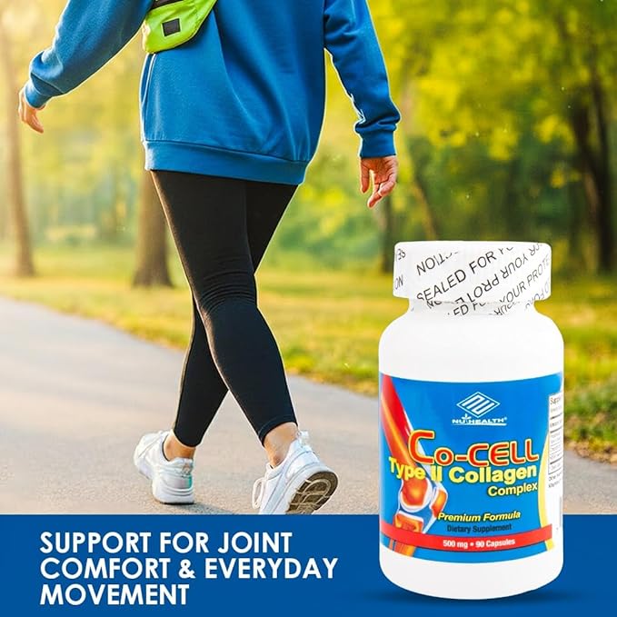Co-Cell Type II Collagen Supplement | Hydrolyzed Chicken Cartilage with Chondroitin & MSM | Advanced Formula for Joint Care & Skin Support | 90 Capsules