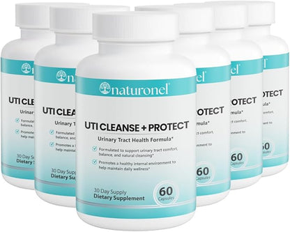 UTI Cleanse + Protect (6 Pack) Urinary Tract Support with D-Mannose, Cranberry, Hibiscus & Dandelion | Advanced Formula, Dietary Supplement - Non-GMO, Made in USA, GMP Certified
