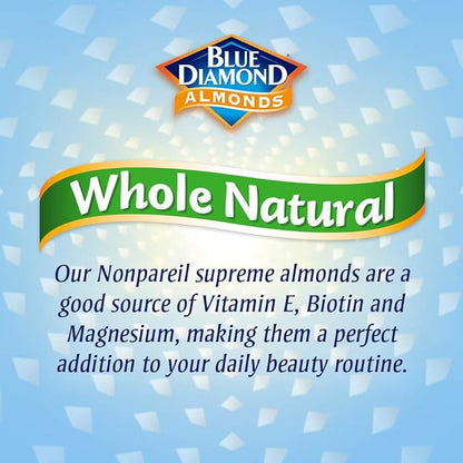 Blue Diamond Almonds Whole Natural Raw Snack Nuts, 25 Oz Resealable Bag (Pack of 2)