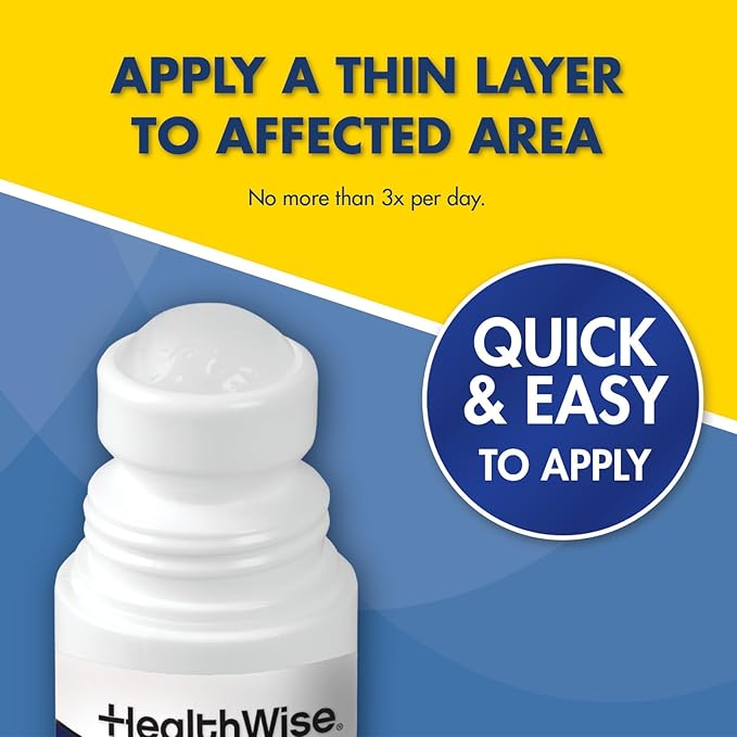 HealthWise 4% Lidocaine Roll-On | OTC Strength | Pain Relief Liquid | 2.5 oz. 73 mL | Non-Greasy, Unscented Formula | Topical Anesthetic