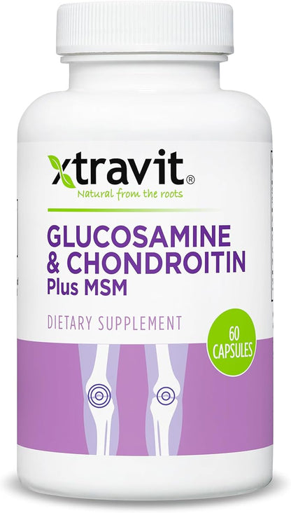 Glucosamine Chondroitin MSM – Natural Joint Support Supplement - Advanced Repair & Relief Supplements for Men & Women - Vegan, Non-GMO, Gluten Free, No Fillers, 60 Capsules