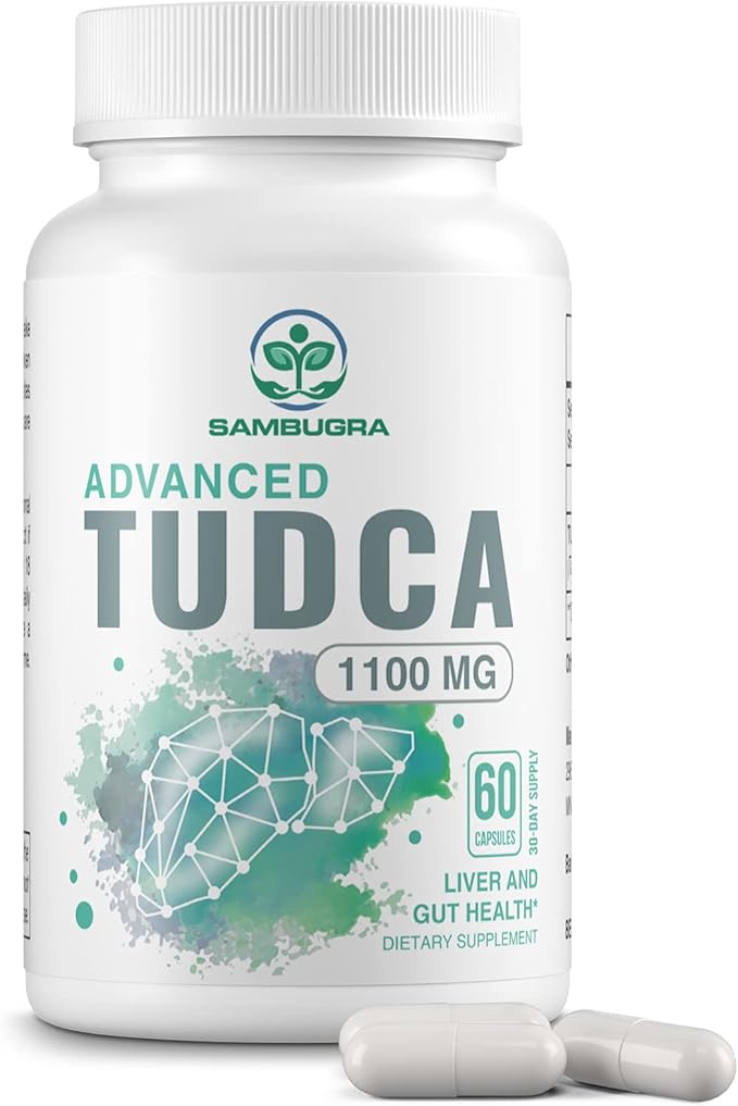 TUDCA Liver Supplements 1100mg, 3rd Party Tested Ultra Strength Bile Salt TUDCA Supplement, Liver Support for Detox Cleanse and Repair, 60 Capsules