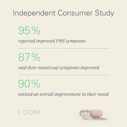 LOONI PMS Relief Balance Beam Supplement for Women – Hormone Balance for Menopause, B12, Omega-6, Zinc & Nootropics – Supports Mood Swings, Cramps, Cravings – 60 Vegan Capsules