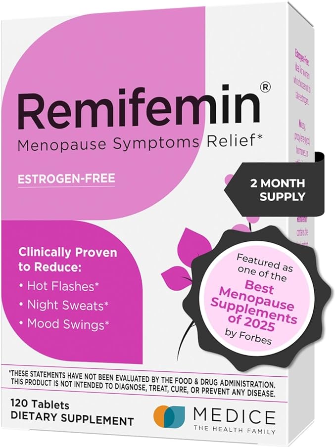 Remifemin Menopause Symptoms Relief - Clinically Proven Ingredients - Menopause Supplements - Black Cohosh - Estrogen-Free - Made in Germany - 120 Tablets