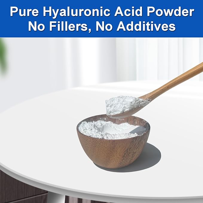 MAYKER Pure Hyaluronic Acid Powder 1.76 oz | High Molecular Weight, Cosmetic Grade | To Make 115+ oz Hydrating Serums For Skin Hydration, Clear, Gel-like Texture | No fillers, No Additives
