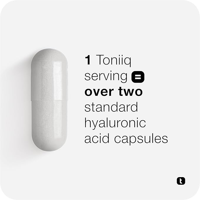 Toniiq Hyaluronic Acid Supplements – Lab Tested 95% Ultra High Purity – Fermented and Bioavailable with Vitamin C – Third Party Lab Tested – 360 Capsules