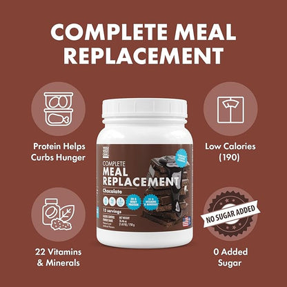 Yes You Can! Meal Replacement Shake - 20G Protein, 5G Fiber, 21 Vitamins & Minerals, 0G Added Sugar - Meal Replacement Protein Powder - Complete All-in-One Nutrition - 15 Servings (Chocolate) - 2 Pack