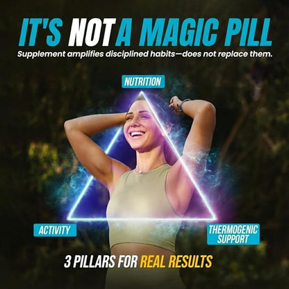 Fat Burner with GLP‑1 Support – Raspberry Ketones, Green Tea & Kelp – Metabolism & Appetite Support for Women & Men – 30 Capsules