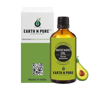 Earth N Pure Avocado Oil Cold Pressed, Natural and Therapeutic Grade for Hair and Skin - 50 ml