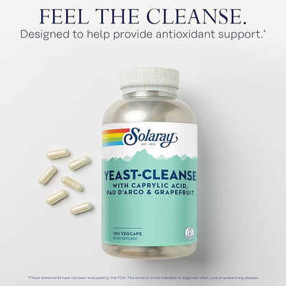 Solaray Yeast-Cleanse -- 180 Vegetarian Capsules