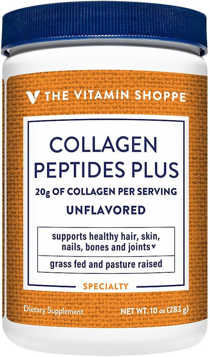 The Vitamin Shoppe Collagen Peptides - Skin Elasticity, Joint Health & Hair Support, Hydrolyzed Collagen