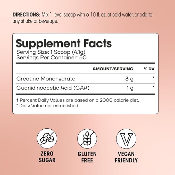 Fit & Lean Creatine for Women, My Lean Creatine Powder Complex with GAA, Muscle Performance, Cognitive Function and Less Bloating, Reduced Water Retention, Unflavored, 50 Servings