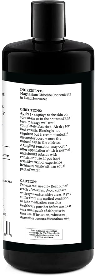 Aromasong Magnesium Spray - Extra Strength (23mg in Each Spritz) 32 Oz Refill Bottle, Natural and Pure Magnesium Oil Spray - Made in The USA - for Leg Discomfort and Promotes a Calm Sleep