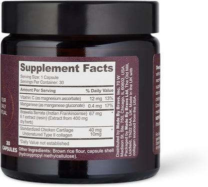 Ancient + Brave Noble Collagen Capsules 30 Servings, Type 2 Collagen for Women, with Vitamin C, Manganese, Boswellia Serrata and Targeted Nutrients, for Mobility Support and Daily Wellness