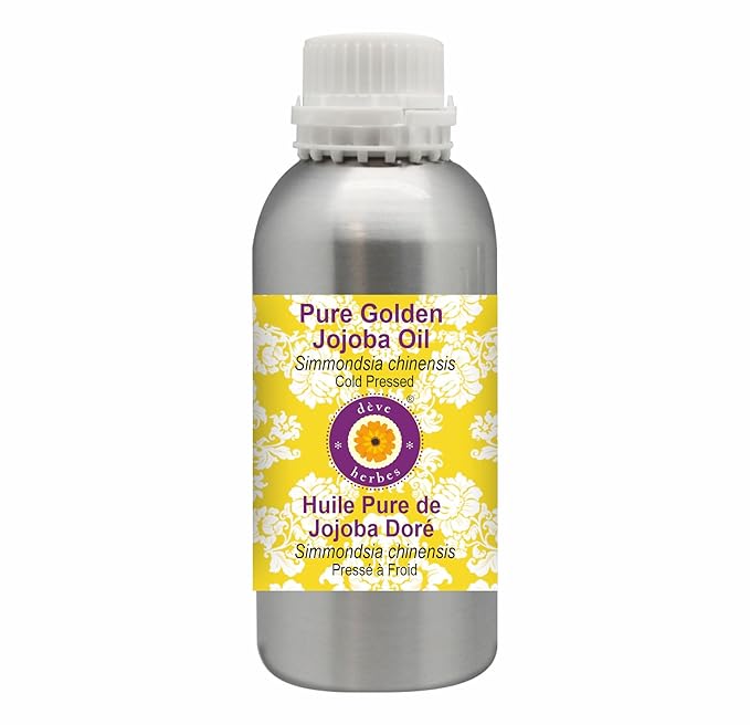 Deve Herbes Pure Golden Jojoba Oil (Simmondsia chinensis) Cold Pressed 630ml (21 oz)