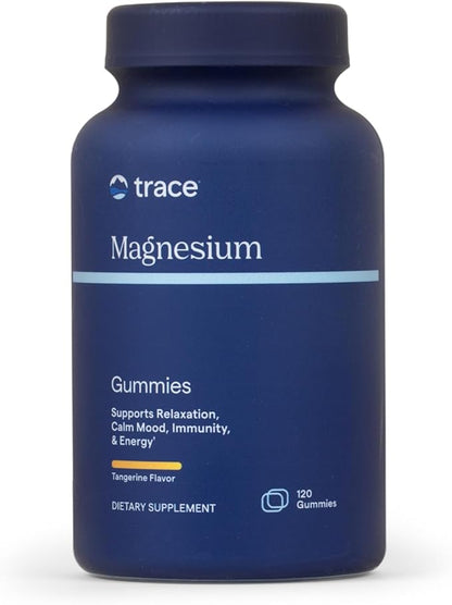 Trace Minerals Magnesium Gummies - Supports a Calm Mindset - Magnesium Chewables for Kids & Adults - Bone, Digestion, Heart Health & Immune Support - Peach Flavor - 120 Count (120 Servings)
