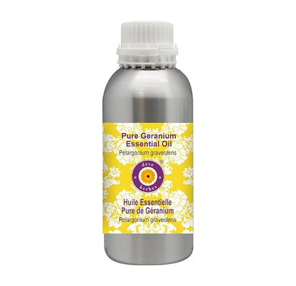 Deve Herbes Pure Geranium Essential Oil (Pelargonium graveolens) Steam Distilled 1250ml (42 oz)