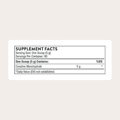 THORNE Creatine - Micronized Creatine Monohydrate Powder - Support for Muscles & Cognitive Function* - for Women & Men - Unflavored - NSF Certified for Sport - 5 g per Serving - 90 Servings