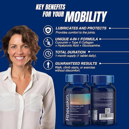 Motion 3 Pack – Advanced Joint Support: Hyaluronic Acid + Glucosamine + Curcumin + Type II Collagen – Flexibility, Mobility & Comfort – 90 Caplets 850 mg